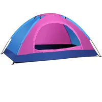 Ultraleichtes Campingzelt, Pop-Up-Zelt mit Tragetasche, wasserdicht und winddicht, Camping-Unterstände für Rucksackreisen, Ausflüge, Wandern (1 Person, Rosa)