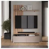 Vicco Wohnwand Harro, Goldkraft Eiche/greige,