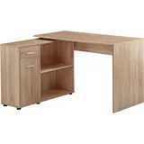 FineBuy Design Eckschreibtisch mit Regal 120 x 75,5 x 106,5 cm Moderner Büro-Schreibtisch, Computer-Tisch Arbeitszimmer, Winkelschreibtisch Home Office Grau