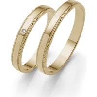 Trauring FIRETTI "Schmuck Geschenk Gold 375 Hochzeit Ehering "LIEBE"" Fingerringe Gr. 55, 0,005 ct SI = kleine Einschlüsse mit Brillant, Gelbgold 585, 3mm, goldfarben (gelbgoldfarben) Made in Germany, wahlweise mit oder ohne Brillant