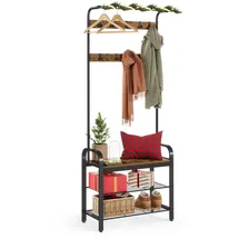 VASAGLE Garderobenständer HSR40B Braun