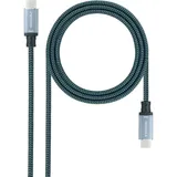NANOCABLE USB-C auf USB-C 1,5 m Grau/Schwarz