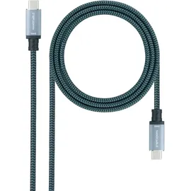 NANOCABLE USB-C auf USB-C 1,5 m Grau/Schwarz