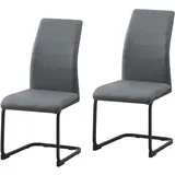 Hti-Living Schwingstuhl Kunstleder grau 2er Set