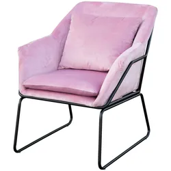 SVITA JOSIE Sessel gepolstert Beistellsessel Pink Couch Einzel Relaxsessel Samt