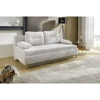 Schlafsofa JOCKENHÖFER GRUPPE "Maja, Dauerschlafsofa" Sofas Gr. B/T: 207cm x 110cm, Cord, beige (hellbeige) Wende-Federkernmatratze, Liegefläche 160x200 cm, Bettkasten