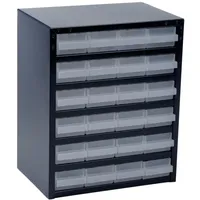 RAACO Kleinteilemagazin Metall 35,7 x 43,5 x 25,5 cm blau 24 Schubladen