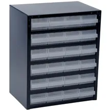 RAACO Kleinteilemagazin Metall 35,7 x 43,5 x 25,5 cm blau 24 Schubladen