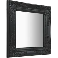 vidaXL Wandspiegel im Barock-Stil 40x40 cm Schwarz
