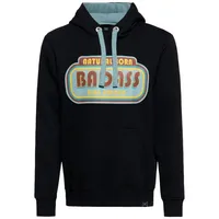 King Kerosin Natural Born Badass Hoodie Schwarz/Hellblau L