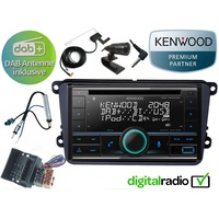 DSX Kenwood CD Bluetooth DAB+ USB Radio Antenne inkl für VW Golf 5 6 Plus Autoradio (Digitalradio (DAB), FM) schwarz