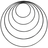 Rayher Metallringe-Set beschichtet schwarz Ø je 1 Stück 10,0/15,0/20,0/25,0/30,0 cm, 5 St.