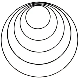 Rayher Metallringe-Set beschichtet schwarz Ø je 1 Stück 10,0/15,0/20,0/25,0/30,0 cm, 5 St.