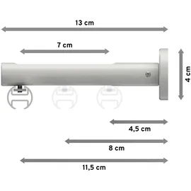 Interdeco GARDINENSTANGE INNENLAUF Siteno Sitra 480 cm (geteilt in 3 x 160 cm), 1-läufig, 20 mm Ø Weiß