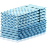 DecoKing 10er Set Küchentücher 50x70 cm mit Aufhänger 100% Baumwolle Blau hochwertige Geschirrtücher Louie