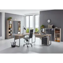 BMG Möbel Schreibtisch Eiche Sonoma / Anthrazit Hochglanz