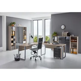 BMG Möbel Schreibtisch Eiche Sonoma / Anthrazit Hochglanz