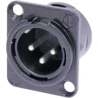 Neutrik NC3MDL1BAG XLR-Steckverbinder Flanschstecker, Kontakte gerade Polzahl: 3 Schwarz