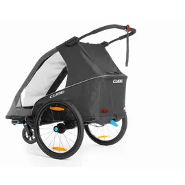 Cube Double Pure Kinderanhänger schwarz/grau 2026