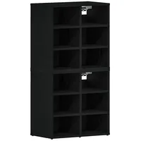 VidaXL Schuhschränke 2 Stk Schwarz Eiche 52.5x30x50 cm