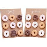 2 Donut-Wände / Donut-Aufsteller Treat Yourself aus Holz im Vintage Stil Zum Aufstellen für 2x9 Donuts - Back-Zubehör / Präsentation Gebäck / Backen / Kuchen-Buffet / Hochzeits-Deko