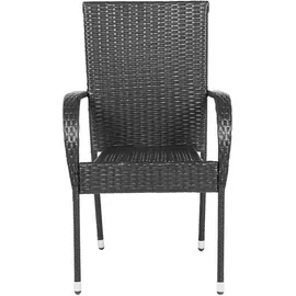 furnicato Gartenstuhl 55,5 x 95 x 53,5 cm schwarz 6 St.