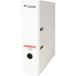 Color-Ordner, A4, 80mm, weiss, farbiger Einband aus Pappe mit PP-Folie