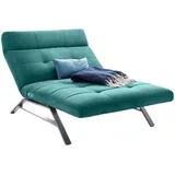 KAWOLA Liege AMERIVA Sessel Relaxliege Maxi Velvet smaragd Fuß chrome