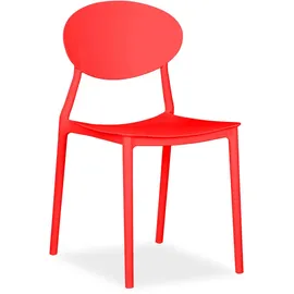 Homestyle4u Gartenstuhl 41 x 51 x 80 cm rot 4 St.