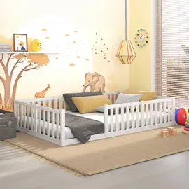 Cadani Kinderbett Teso 120 x 200 cm Kiefer massiv weiß