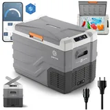 PEME Quest 40 Kompressor Kühlbox 35L - Autokühlschrank Elektrische Gefrierbox LKW Auto Camping Kühlschrank App USB Innenbeleuchtung -20°C gefri... - Grau