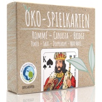 TS Spielkarten | Romme Karten-Spiel Öko mit Französischem Bild - Kartenset für Skat Poker MauMau, Hochwertige Rommé Karten