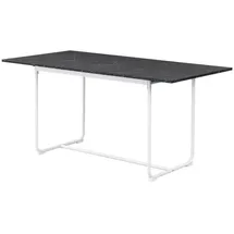 B&D home Esstisch, Schwarz, Weiß, Holzwerkstoff, Metall, Marmor Optik, Rechteckig,Rechteckig, U-Form, 80x76x120 cm, Esszimmer, Tische, Esstische
