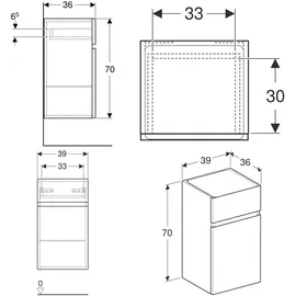 Geberit Renova Plan Badkommode 39 x 70 x 36 cm Weiß