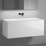 neoro n50 Unterschrank B: 120 cm mit 1 Auszug, Waschtisch ohne Hahnloch weiß matt, B: 120.5 BN0101WM+BN0434WH
