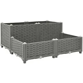 vidaXL Hochbeet 80 x 80 x 38 cm Grau