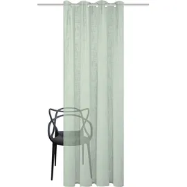HOMEbasics 800530 Ösen Fertigschal Softy halbtransparent, Farbe:Salbei, Größe:245 x 140 cm, Anzahl:1x, Aufhängung:Ösen