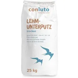 conluto Lehm-Unterputz mit Stroh, trocken - 25 kg Sack