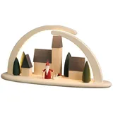 Seiffener Volkskunst LED Lichterbogen Stadt mit Weihnachtswichtel 42 x 21 x 13 cm