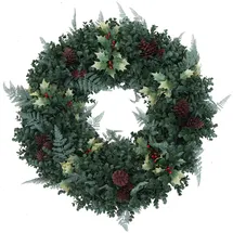 MCW Künstlicher Kranz MCW-O98, Türkranz Tischkranz, Deko künstlich Ø 60cm ~ grün mit roten Beeren