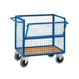 rollcart transportsysteme Drahtkastenwagen halb geklappt und vergittert 1175x775mm
