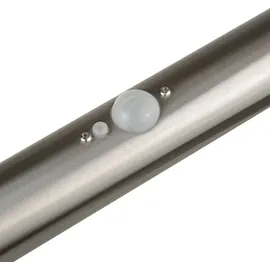 Maclean Brackets Solarleuchte matt verchromt 6,0 cm inkl. Bewegungssensor/Dämmerungssensor silber