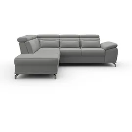 sit&more Ecksofa »Cabrio L-Form, B: 274 cm, mit Sitztiefen-, Arm- & Kopfteilverstellung« 3 Nierenkissen, Federkern, optional Bettfunktion und Stauraum