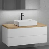 neoro n50 Unterschrank B: 120 cm mit 2 Auszügen, Waschtisch B: 58 cm weiß matt B: 120.5 ohne Lochbohrung BN0065WM+BN0424WM+BN0404W1