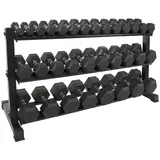 Sport-Tec Kompakthantel-Ständer-Set mit 16 Paar Hex Hanteln 1-25 kg