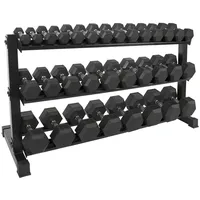 Sport-Tec Kompakthantel-Ständer-Set mit 16 Paar Hex Hanteln 1-25 kg