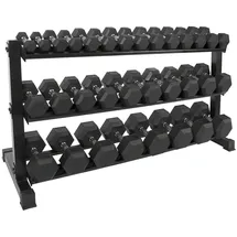 Sport-Tec Kompakthantel-Ständer-Set mit 16 Paar Hex Hanteln 1-25 kg