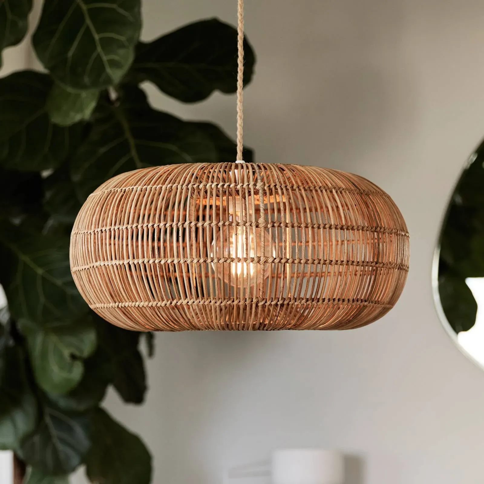 PR Home Hängelampe Zuri, dimmbar, Holz hell, für Wohn- / Esszimmer, Pendelleuchte - 51 cm - 51 cm - 23 cm