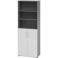 Hammerbacher Hammerbacher, Regal 6OH Türen 3OH 968T3 Graphit/Grau-V968T3/G/5/BS