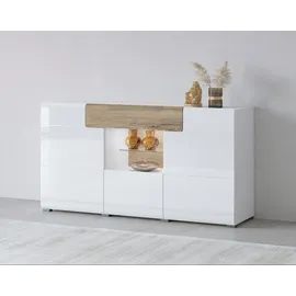 OTTO home Sideboard Toledo 159 x 83,4 x 37 cm Weiß / Schwarz